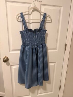 Smocked Blue Stripe Sundress
